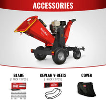 Load image into Gallery viewer, MechMaxx 6 inch HONDA E-Start Gasoline Engine Powered 4 - Wheel Drum Wood Chipper with Taillight, B150
