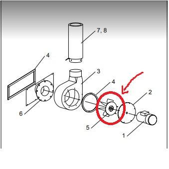 Clemco 12335 Paddle Wheel 900CFM