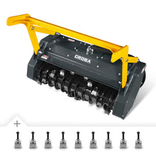 Load image into Gallery viewer, MechMaxx 37"Mini Skid Steer Drum Forestry Brush Mulcher Attachment, Hydraulic Flow Range 11 To 16 GPM, MCH37