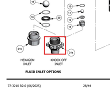 Load image into Gallery viewer, Binks 193334 FLUID INLET (KNOCK-OFF) -- Ref 21a, MX22036 &amp; MX19042 Pump Manual 77-3210 EN [ English ]
