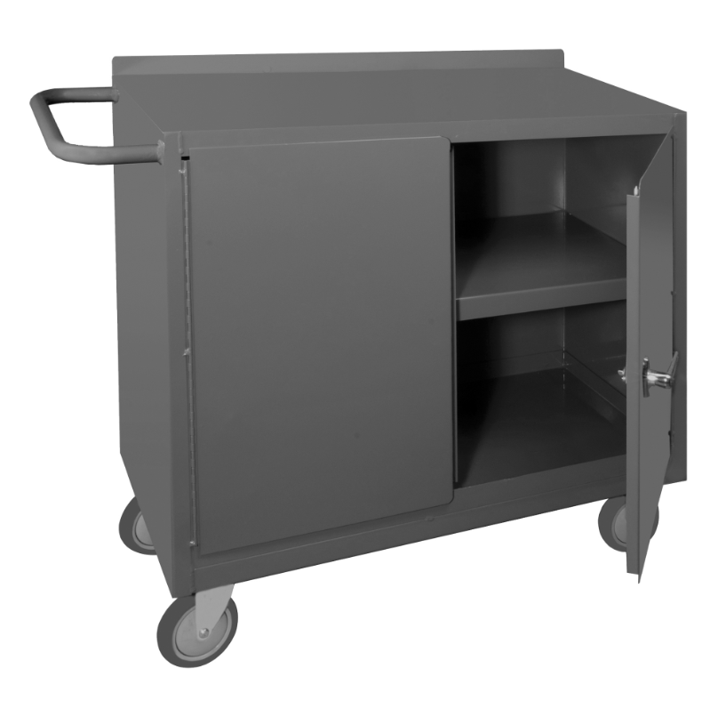 Durham 2220-95 Mobile Bench Cabinet, 1 Shelf, 2 Doors, 18-1/4 X 54-1/8 X 36-3/8