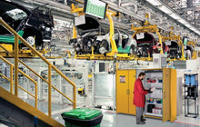 Load image into Gallery viewer, Justrite™ 90-Minute EN Flammable Safety Cabinet, 45 Gal., 3 shelves, 2 hybrid-close doors, Yellow