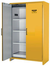 Load image into Gallery viewer, Justrite™ 90-Minute EN Flammable Safety Cabinet, 45 Gal., 3 shelves, 2 hybrid-close doors, Yellow