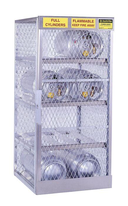 Justrite™ Cylinder locker for safe storage of 8 horizontal 20 or 33-lb. LPG cylinders.