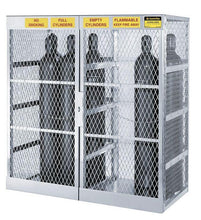 Load image into Gallery viewer, Justrite™ Cylinder locker for safe storage of up to 20 vertical Compressed Gas cylinders.