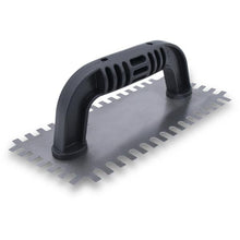 Load image into Gallery viewer, Marshalltown 239 NOTCHED TROWEL1/4 X 3/8 X 1/4 SQ; 1/4 X 1/2 X 1/4 U-10 Degree Cutback (12/Pack)