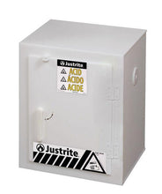 Load image into Gallery viewer, Justrite™ Countertop corrosives/acid safety cabinet, six 2-1/2 L bottles, 1 door, White