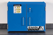 Load image into Gallery viewer, Justrite 24120 CABINET, ACID, WOOD, 6BTLS BLU