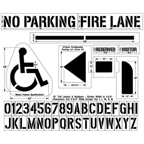 Newstripe 10002467 Pro Parking lot Stencil Kit