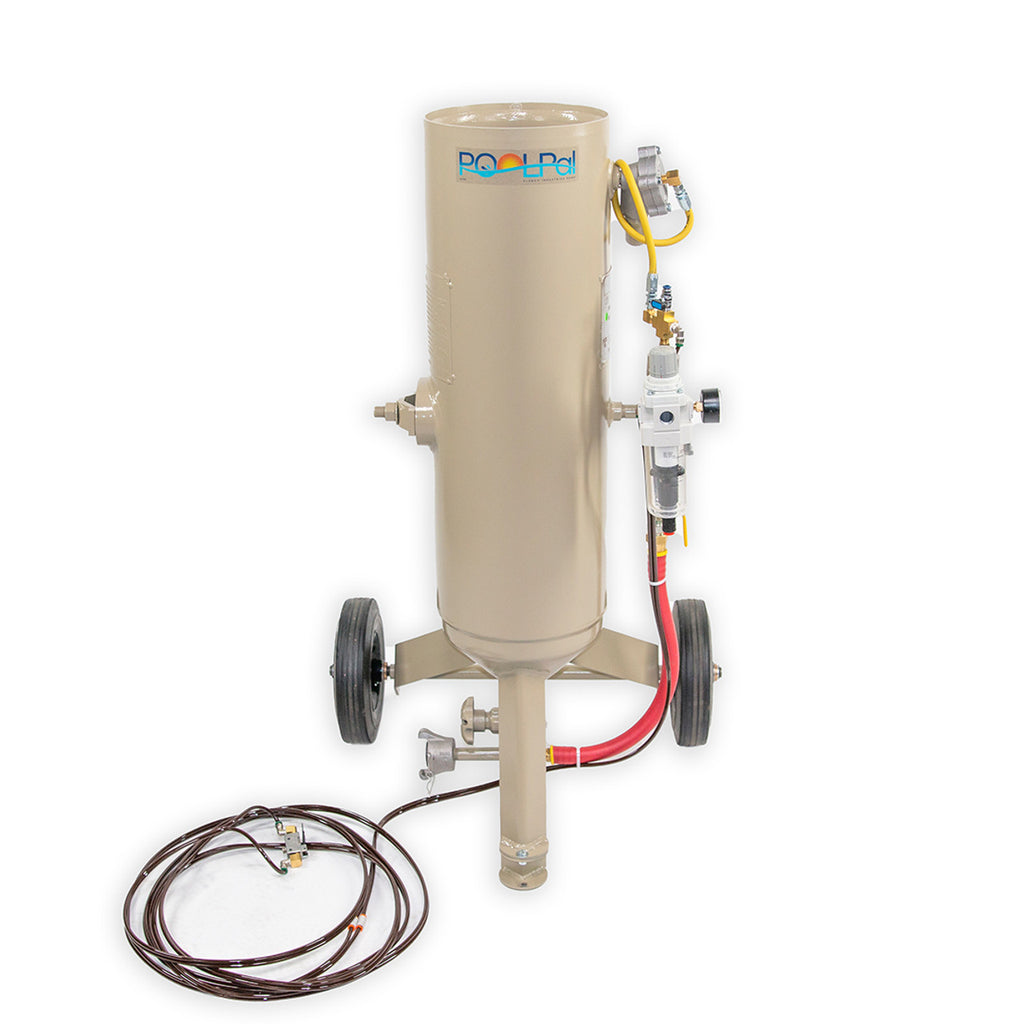 Clemco 1 cu ft Classic Blast Machine Model 1042 with Aerolyte Pool Pad - Portable 1/2 inch Piping - With Remote