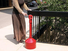 Load image into Gallery viewer, Justrite 2.5 Gallon Heavy Duty Cigarette Butt Can, Plastic Topper, Steel Base and Neck, Red - 26810R