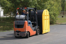 Load image into Gallery viewer, Justrite™ EcoPolyBlend® DrumShed with rolltop doors, accommodates 2 drums, optional ramp, Poly