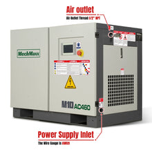 Load image into Gallery viewer, MechMaxx 10HP Rotary Screw Air Compressor - 32 CFM, 116 PSI, 460V 3-Phase | Industrial-Grade