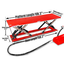 Load image into Gallery viewer, MechMaxx Stationary Electric Hydraulic Parallel Double Scissor Lift Table 3300lb Capacity, 108.3" x 31.5" Platform, 33.9" Lift Height, UL Certified Motor, ELT33P