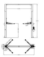 Load image into Gallery viewer, Katool KT-M150D 15000 lbs. Clear Floor Two Post Lift Single Lock Release