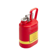 Load image into Gallery viewer, Justrite 1 Gallon Plastic Safety Can For Flammables, Oval, Flame Arrester, Stainless Steel Hardware, White - 12162