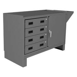 Durham 3404-95 Stationary Workstation, 4 Drawers, 1 Shelf, 1 Vice Support Shelf, 60-1/8 X 24-1/4 X 36-1/4