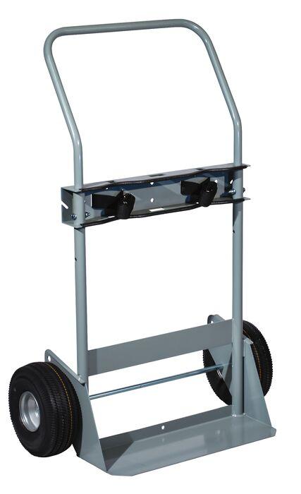 Justrite Double Cylinder Hand Truck, Flat-Free Wheels - 35030
