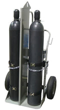 Load image into Gallery viewer, Double Cylinder Hand Truck With Firewall and Hoist Ring, 16" Pneumatic Wheels, Tool Box - 35050