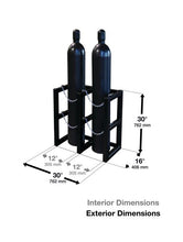 Load image into Gallery viewer, 2 Wide by 1 Deep, Gas Cylinder Storage Rack, 2 Cylinder Capacity, Steel  - 35100