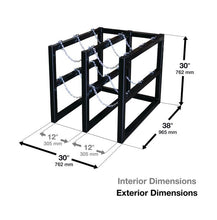 Load image into Gallery viewer, 2 Wide by 3 Deep, Gas Cylinder Storage Rack, 6 Cylinder Capacity, Steel - 35112
