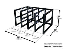 Load image into Gallery viewer, Justrite™ Gas Cylinder Barricade Rack 12 Cylinder Capacity 4 Wide by 3 Deep