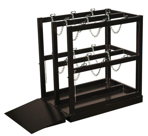 Justrite™ Gas Cylinder Barricade Rack Pallet with Ramp 6 Cylinder Capacity