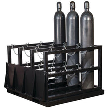 Load image into Gallery viewer, Justrite™ Gas Cylinder Barricade Rack Pallet with Ramp 12 Cylinder Capacity