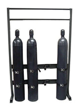 Load image into Gallery viewer, Justrite Steel Gas Cylinder Process Stand, 4 Cylinder Capacity, In-Line  - 35310