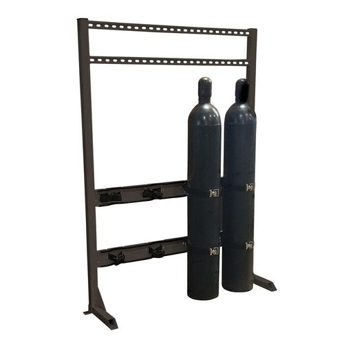 Justrite Steel Gas Cylinder Process Stand, 4 Cylinder Capacity, In-Line  - 35310