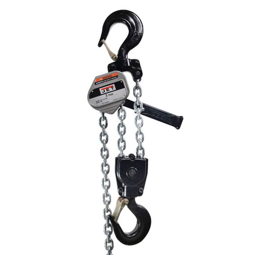 Jet Tools - JLA-150-300SH, JLA Series 1-1/2 Ton Lever Hoist, 30' Lift & Shipyard Hooks