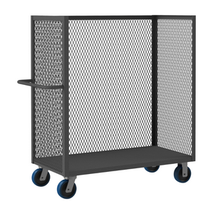 Durham 3ST-EX3060-6PU-95 3 Sided Mesh Truck, 1 Base Shelf, 30 X 60