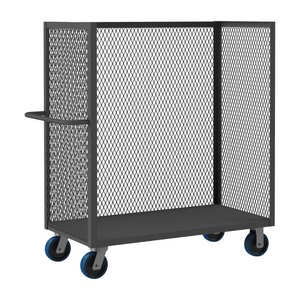 Durham 3ST-EX2448-95 3 Sided Mesh Truck, 1 Base Shelf, 24 X 48