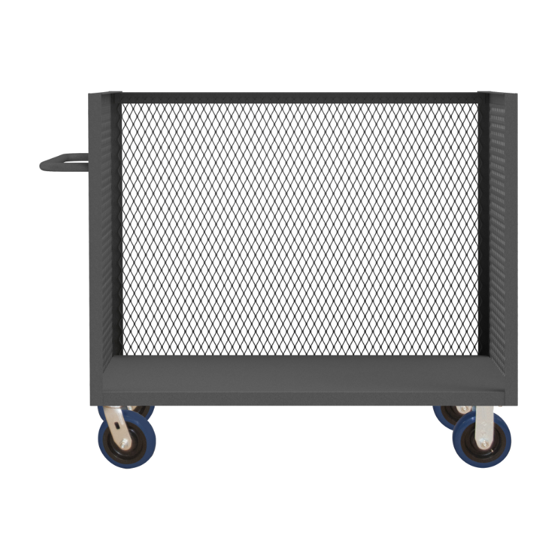 Durham 3ST-EX246045-8PU-95 3 Sided Mesh Truck, 1 Base Shelf, 24 X 60