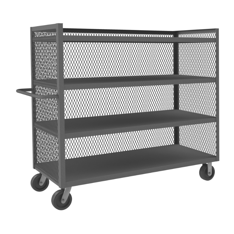 Durham 3ST-EX3060-4-95 3 Sided Mesh Truck, 4 Fixed Shelves, 30 X 60