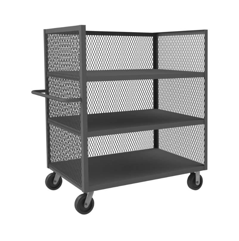 Durham 3ST-EX3648-3-95 3 Sided Mesh Truck, 3 Fixed Shelves, 36 X 48