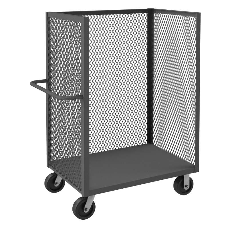 Durham 3ST-EX3048-95 3 Sided Mesh Truck, 1 Base Shelf, 30 X 48