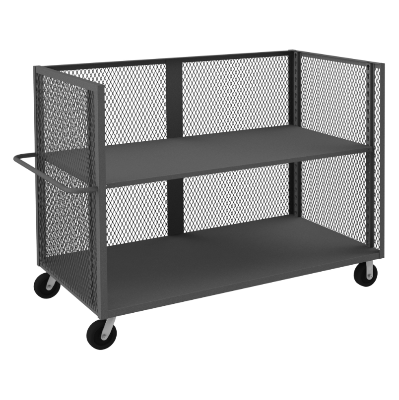 Durham 3ST-EX3672-1AS-95 3 Sided Mesh Truck, 1 Adjustable Shelf, 36 X 72