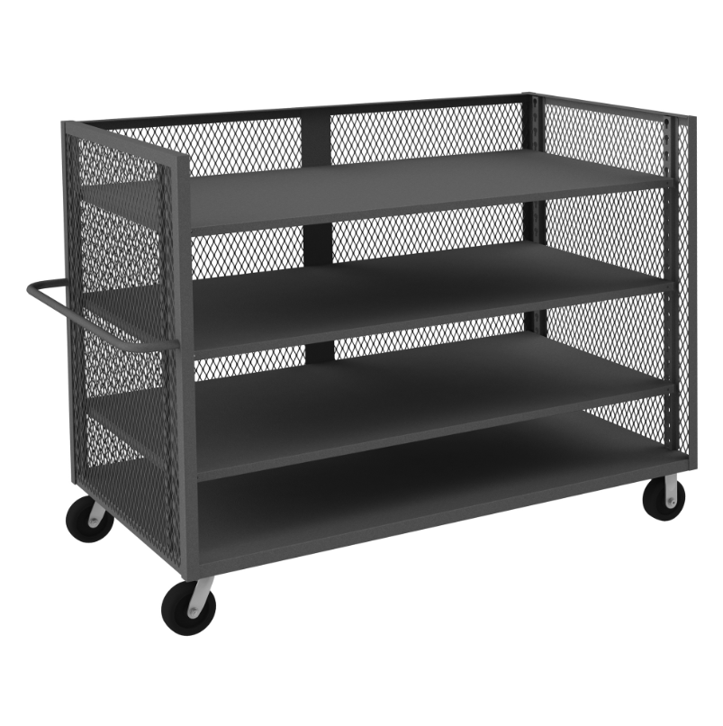 Durham 3ST-EX3672-3AS-95 3 Sided Mesh Truck, 3 Adjustable Shelves, 36 X 72