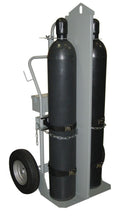 Load image into Gallery viewer, Double Cylinder Hand Truck With Firewall and Hoist Ring, 16" Pneumatic Wheels, Tool Box - 35050