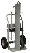 Load image into Gallery viewer, Double Cylinder Hand Truck With Firewall and Hoist Ring, 16" Pneumatic Wheels, Tool Box - 35050