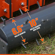 Load image into Gallery viewer, MechMaxx 72" Heavy Duty Soil Pulverizer, Double Spiked Roller, 25 Shanks, Category 1 and 2, 3 Point Hitch Tractor Attachment, TSP72D