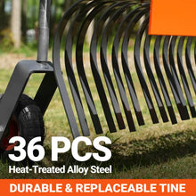 Load image into Gallery viewer, MechMaxx 72" Landscape Rake with Bolt-On Wheels &amp; 36 Tines 3 Point Hitch Tractor Attachment, LR72W