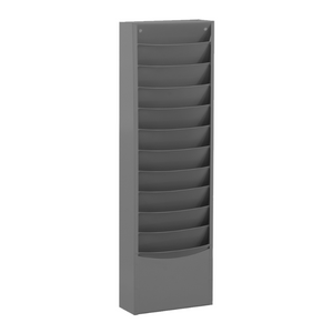 Durham 402-95 Literature Rack, 11 Pockets, Gray