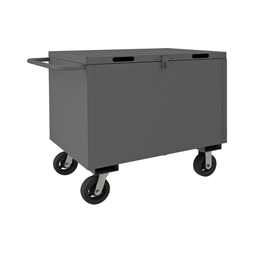 Durham 4STHC-SM-2436-6MR-95 4 Sided Solid Box Truck, Hinged Cover, 36 X 24