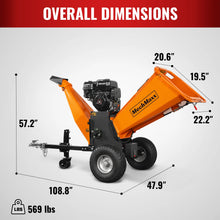 Load image into Gallery viewer, MechMaxx 6 inch E-start ZONSEN 420cc 15hp Gasoline Engine Powered Drum Wood Chipper, P4206