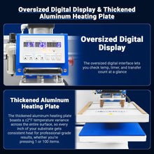 Load image into Gallery viewer, MechMaxx 16x24 Inch Commercial Pneumatic Dual Platen Heat Press - Auto Lift Sublimation Transfer Machine with Storage Base Cabinet (110V 1650W)