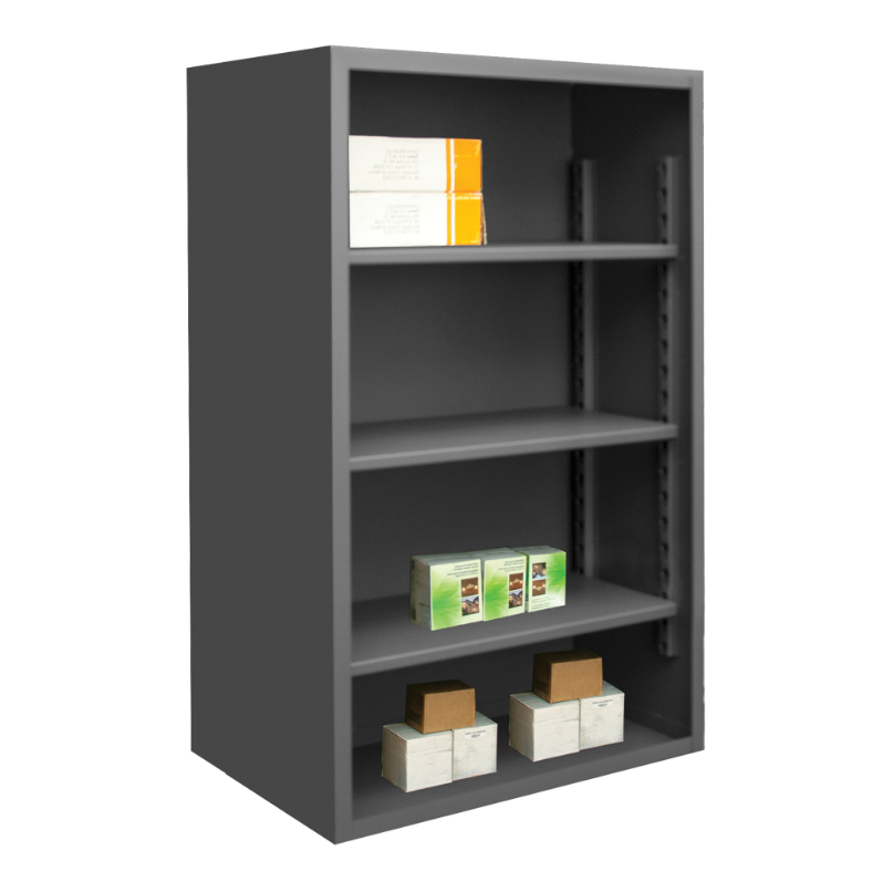 Durham 5018-3S-95 Enclosed Shelving, 12 Gauge, 3 Shelves, 60 X 24 X 60