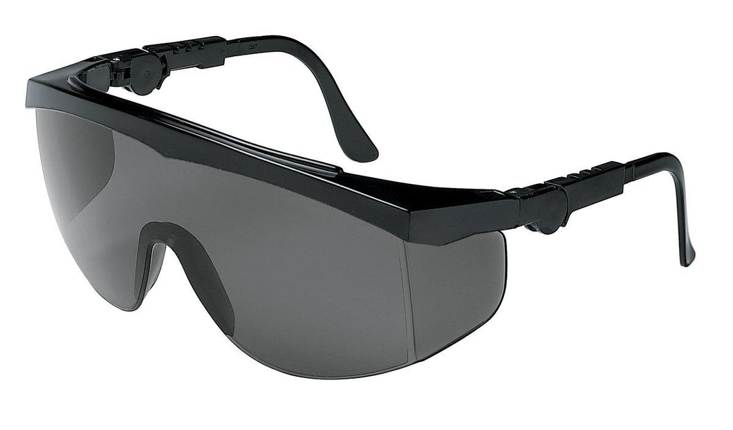 MCR TK112 Crews Tomahawk Safety Glasses Black Frame Grey Lens - 1/EA