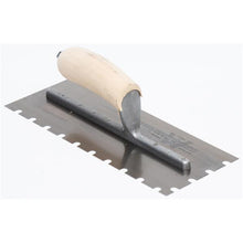 Load image into Gallery viewer, Marshalltown 5707SS 11 X 4 1/2 SS Notched Trowel5/16 X 5/16 X 3/4 UWood Handle (6/Pack)